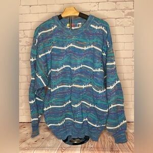 Vintage Saturdays Men's Multicolor Striped Crew‎ Neck Pullover Sweater
